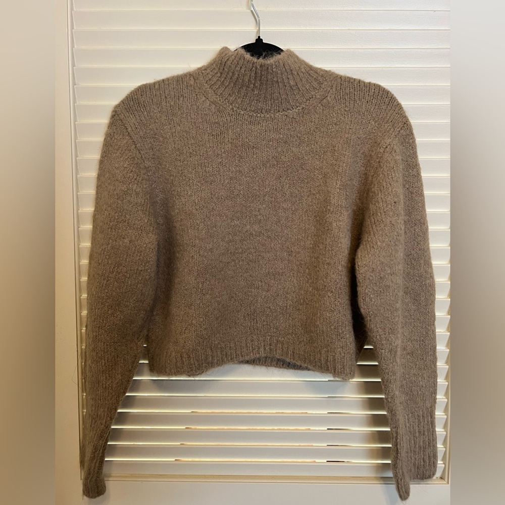 Zara Soft Mock Neck Knit Sweater